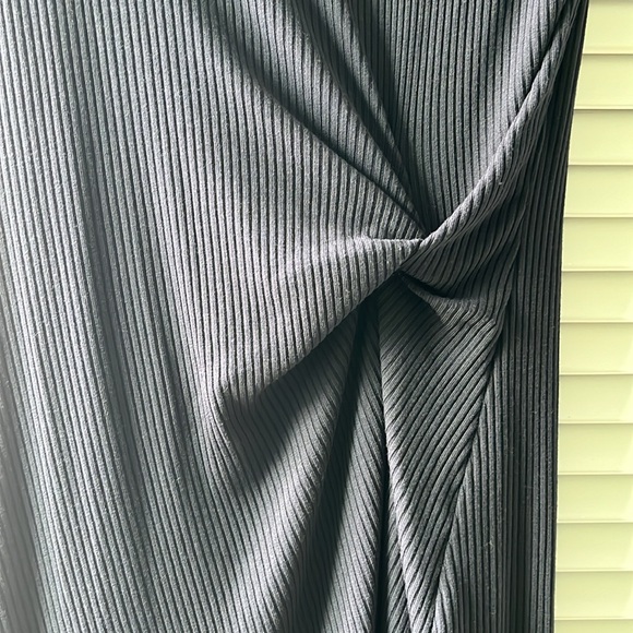 NWT TAHARI ribbed navy maxi dress size Small, side slip - Picture 2 of 10